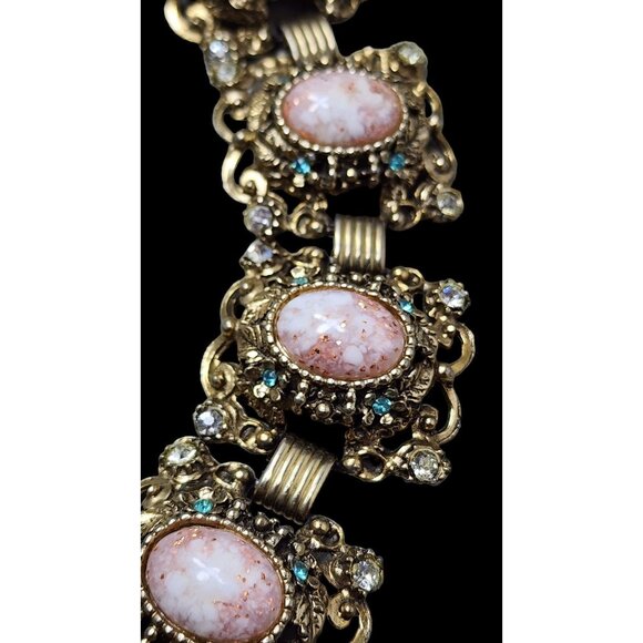 Vintage Mottled Glass Confetti Cab Bracelet (A2550) - Picture 3 of 6